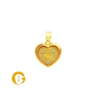 916 Gold Fantasy Heart Pendant