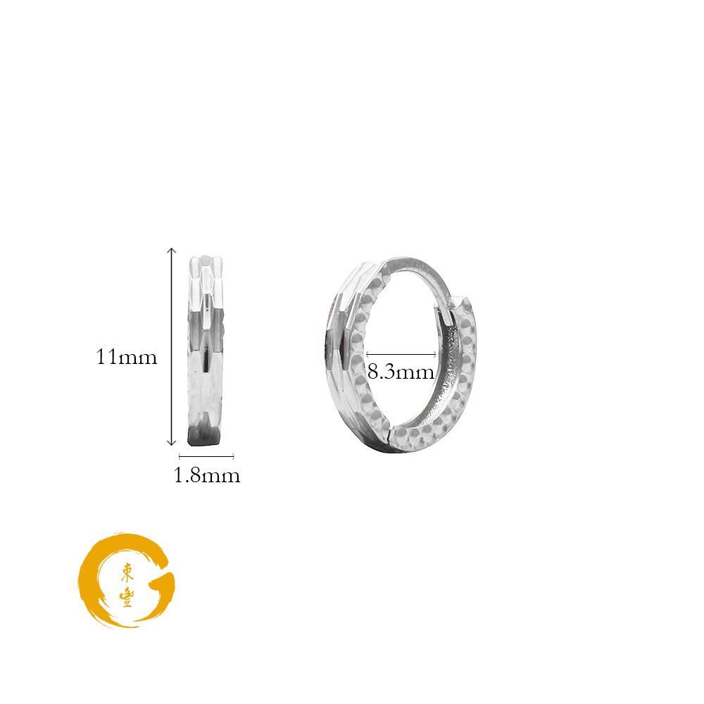 18K White Gold Geometric Tucci Earring (1 piece) - ONLINE EXCLUSIVE - Image 2