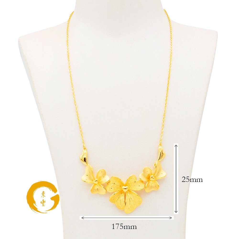 Pure Gold Ribbon Petals Necklace - Image 2