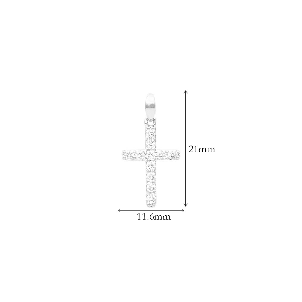 Classic Diamond Rounded Cross Pendant (21x11.6mm) - Image 2