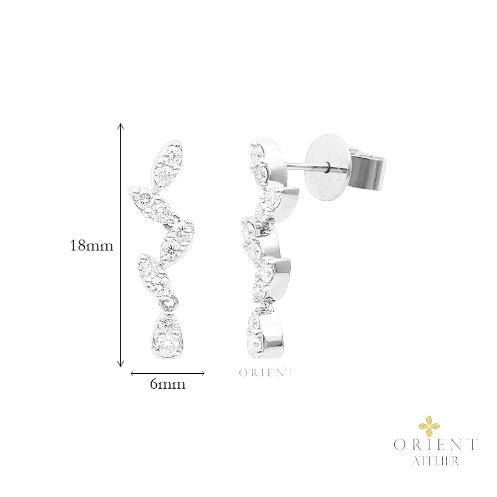 Sienna Dangling Foliage Diamond Earrings - Image 4