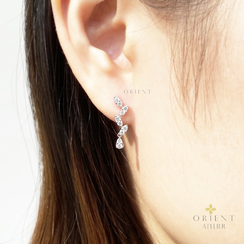 Sienna Dangling Foliage Diamond Earrings - Image 3