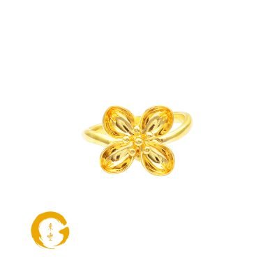 916 Gold Cascading Purity Blossoms Ring