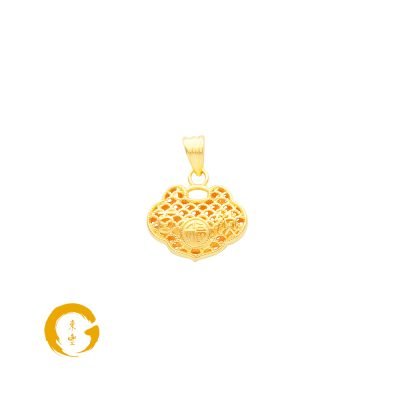 916 Gold Mini Auspicious Blessings Ru Yi Suo Pendant