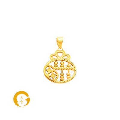 916 Gold Money Bag Jin Qian Abacus pendant