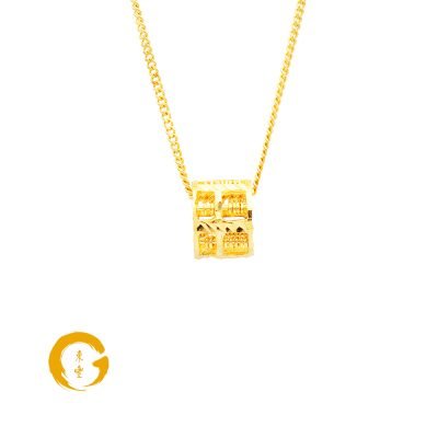 916 Gold Mini Classic Huat Barrel Abacus Pendant - XS