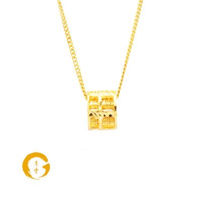 916 Gold Mini Classic Huat Barrel Abacus Pendant - M