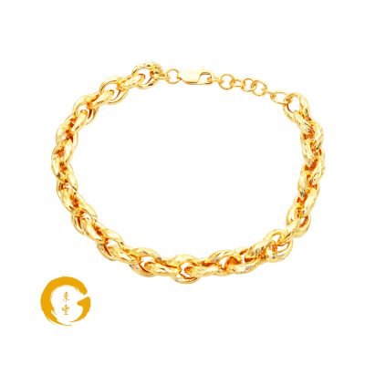 916 Gold Ancora Luminous Puffed Anchor Link Bracelet